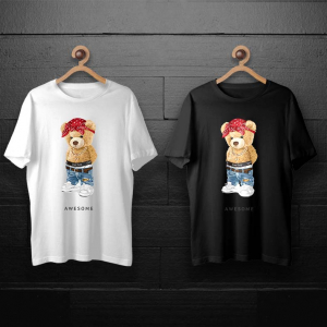 طرح لایه باز خرس تدی با طرح توپاک شکور برای چاپ روی انواع تیشرت